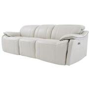 Austin Light Gray Leather Power Reclining Sofa  alternate image, 3 of 9 images.