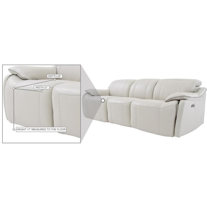 Austin Light Gray Leather Power Reclining Sofa  alternate image, 7 of 8 images.