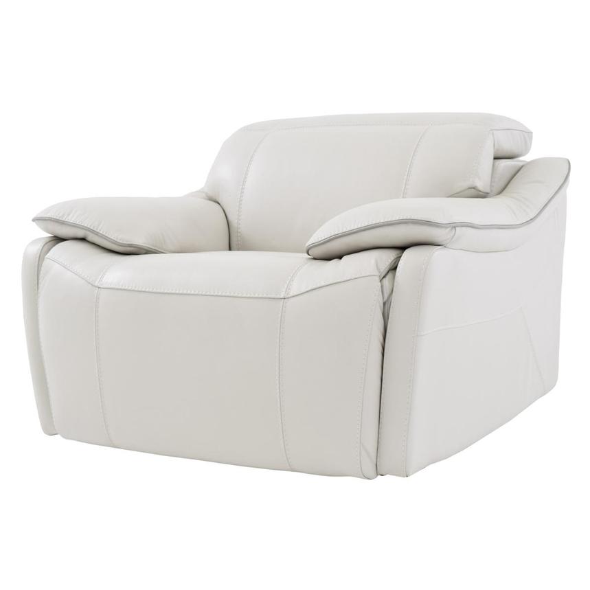 Austin Light Gray Leather Power Recliner alternate image, 2 of 9 images.