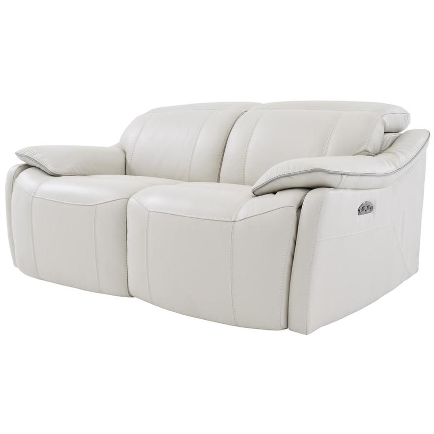 Austin Light Gray Leather Power Reclining Loveseat alternate image, 2 of 8 images.