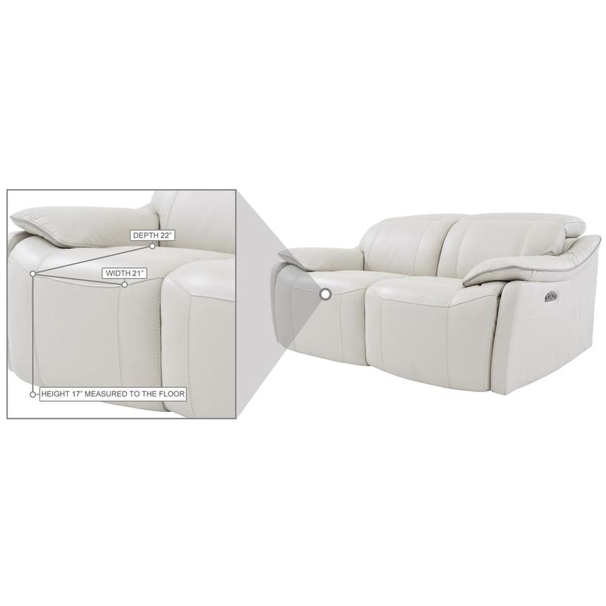 Austin Light Gray Leather Power Reclining Loveseat alternate image, 7 of 8 images.
