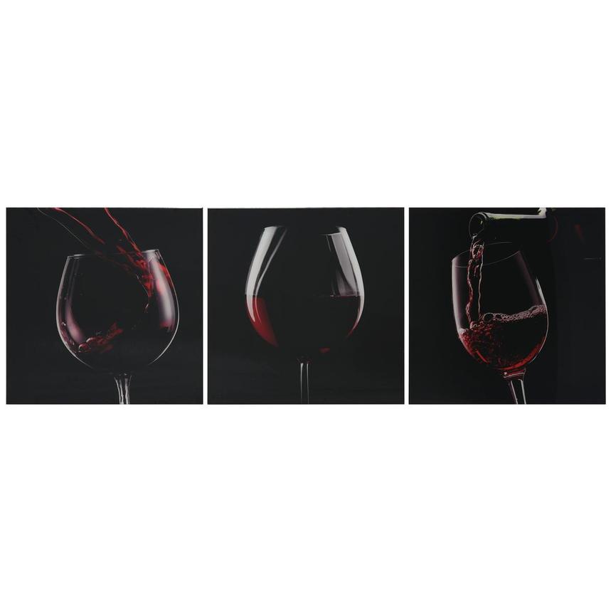 Vino Rosso Set of 3 Acrylic Wall Art  main image, 1 of 4 images.