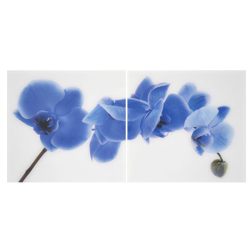 Orchidee Blue Set of 2 Acrylic Wall Art  main image, 1 of 5 images.