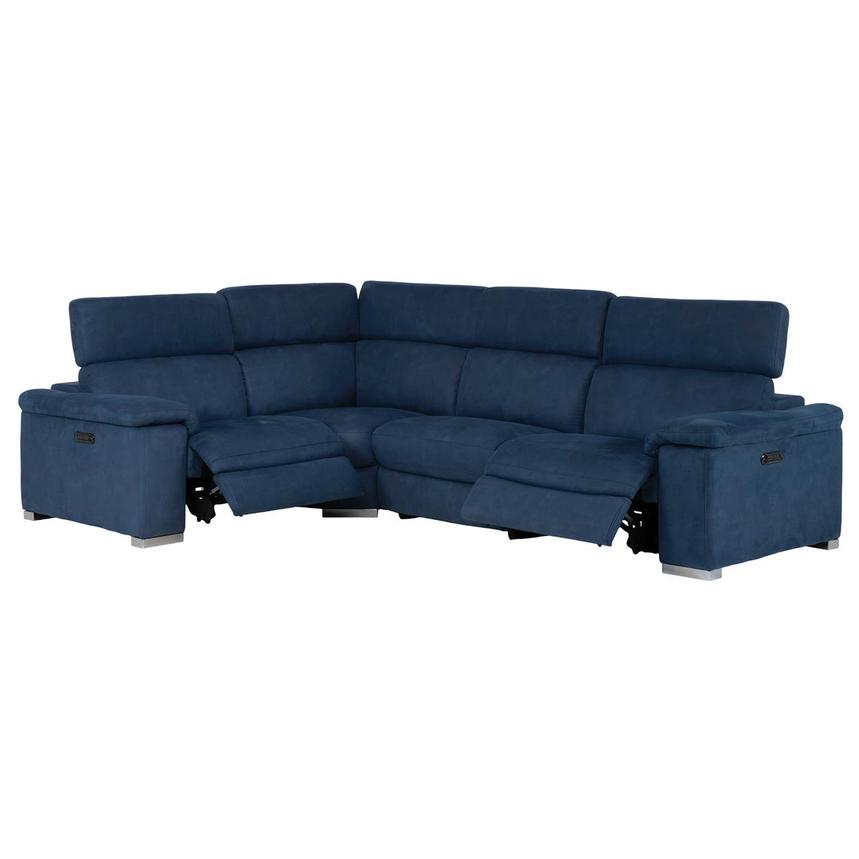 Karly Blue Power Reclining Sectional with 4PCS/2PWR alternate image, 2 of 7 images.