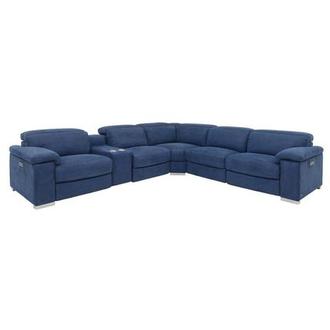Karly Blue Power Reclining Sectional with 6PCS/3PWR