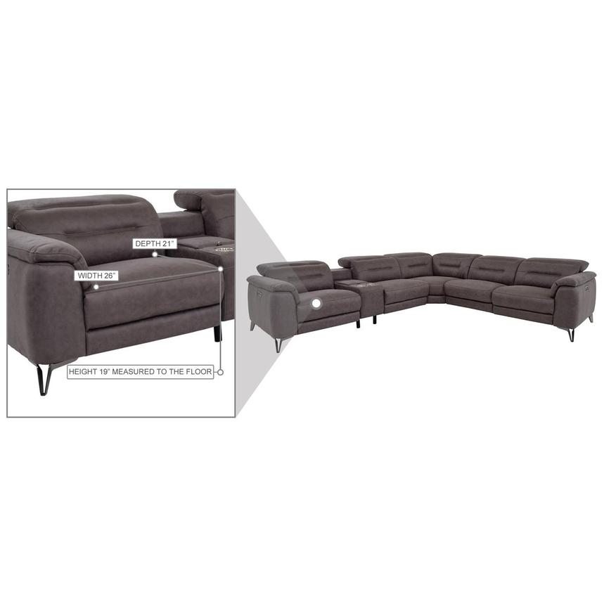 Claribel II Gray Power Reclining Sectional with 6PCS/3PWR  alternate image, 11 of 11 images.