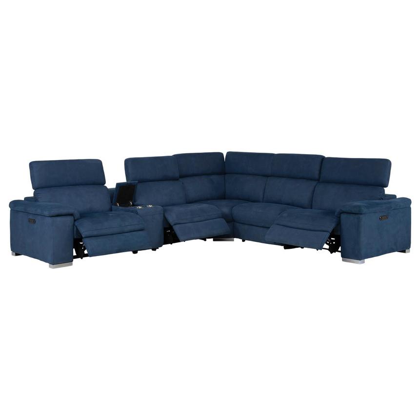 Karly Blue Power Reclining Sectional with 6PCS/3PWR alternate image, 2 of 13 images.