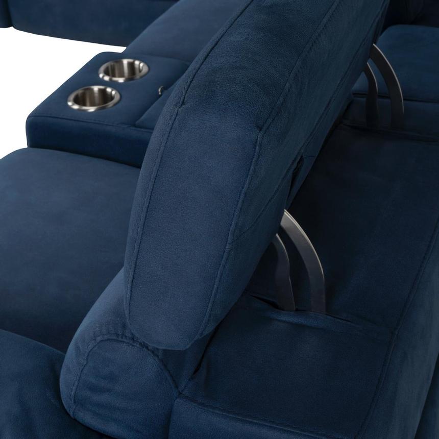 Karly Blue Power Reclining Sectional with 6PCS/3PWR alternate image, 7 of 13 images.