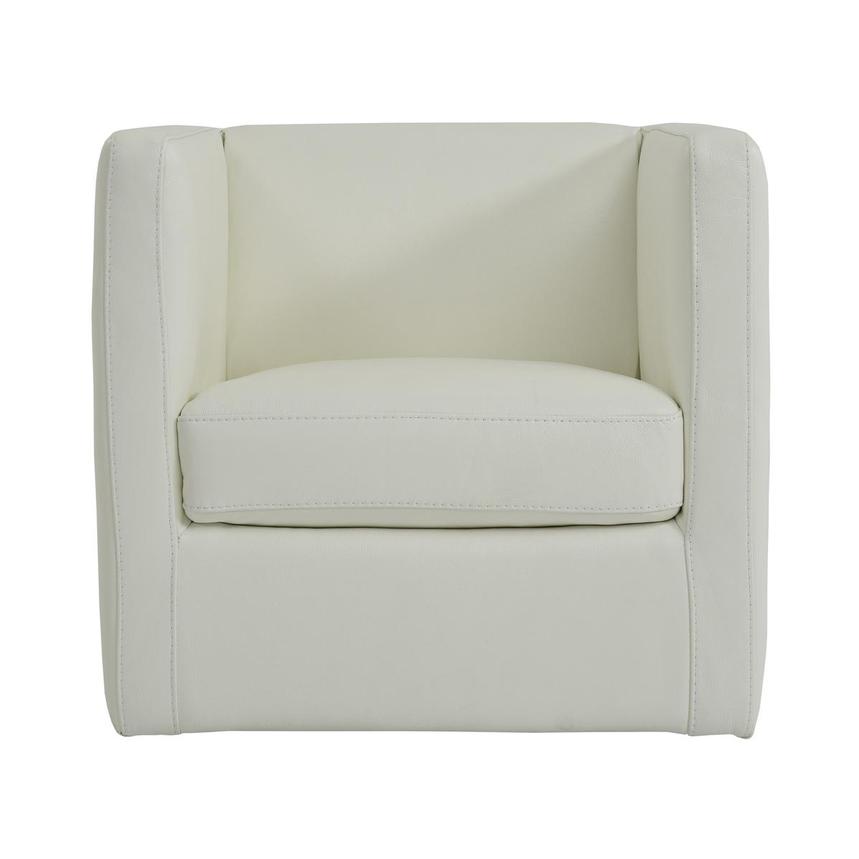 Cute White Leather Swivel Chair  main image, 1 of 5 images.