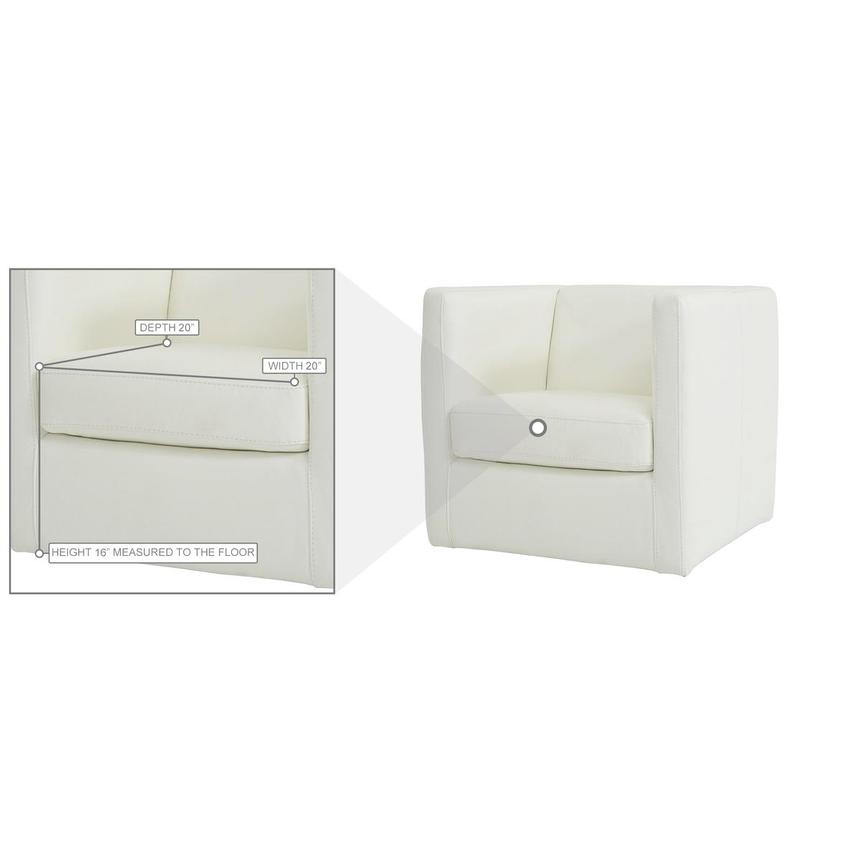 Cute White Leather Accent Chair alternate image, 5 of 5 images.