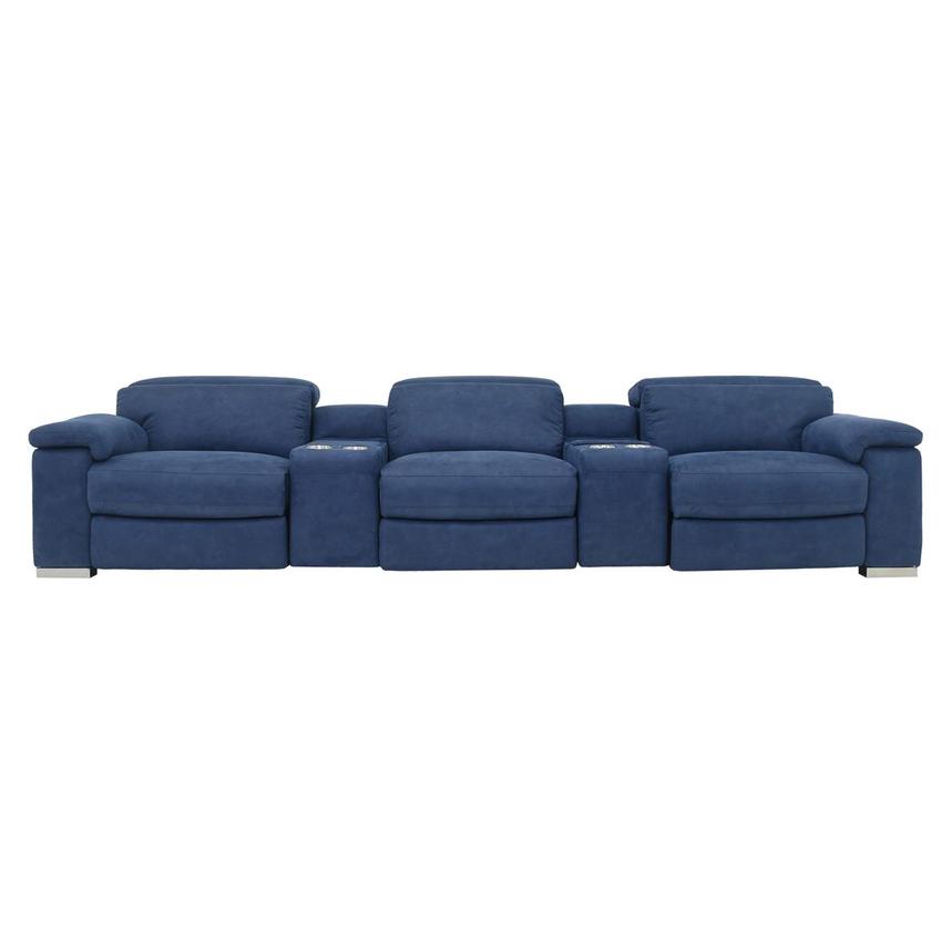 Karly Blue Home Theater Seating with 5PCS/2PWR  main image, 1 of 11 images.