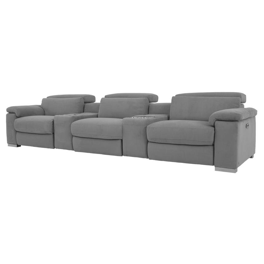 Karly Light Gray Home Theater Seating with 5PCS/2PWR  alternate image, 2 of 9 images.