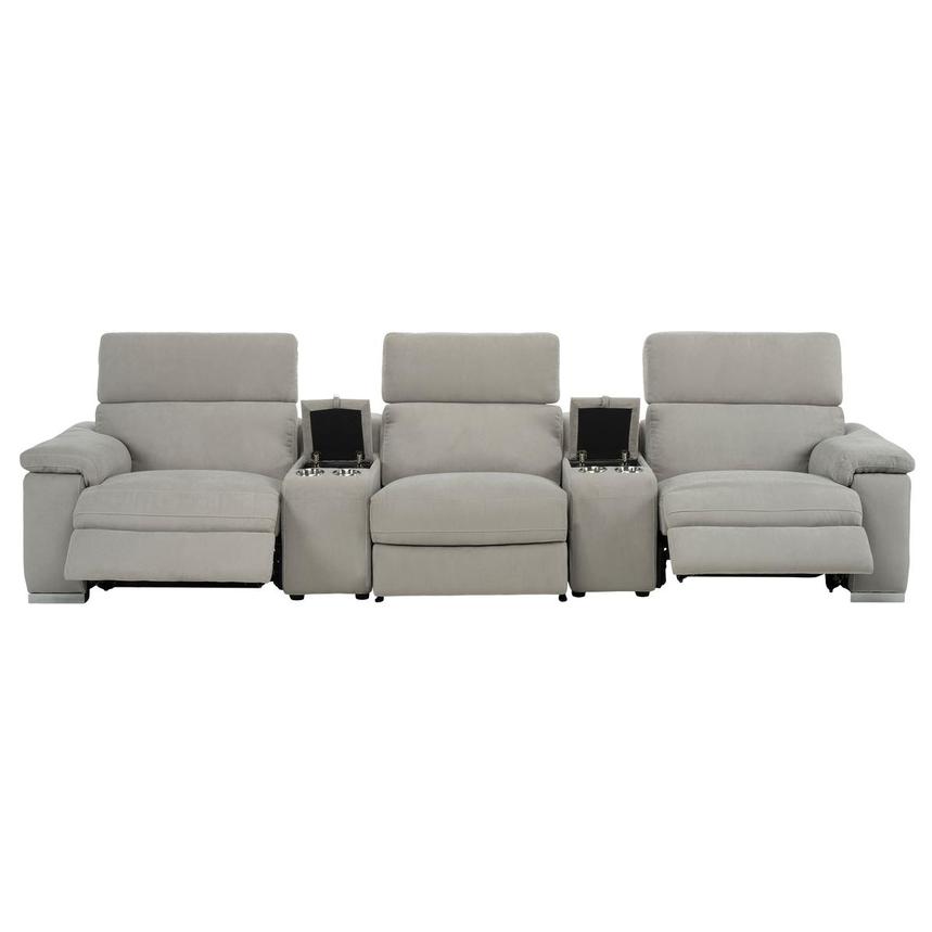 Karly Light Gray Home Theater Seating with 5PCS/2PWR  alternate image, 2 of 8 images.