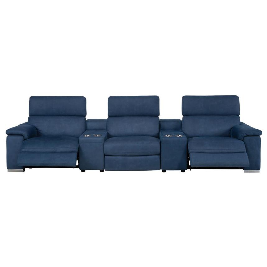 Karly Blue Home Theater Seating with 5PCS/2PWR alternate image, 2 of 9 images.