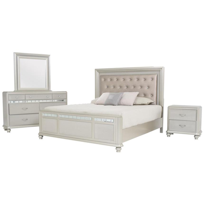 Kaleidoscope Silver 4-Piece Queen Bedroom Set  main image, 1 of 10 images.