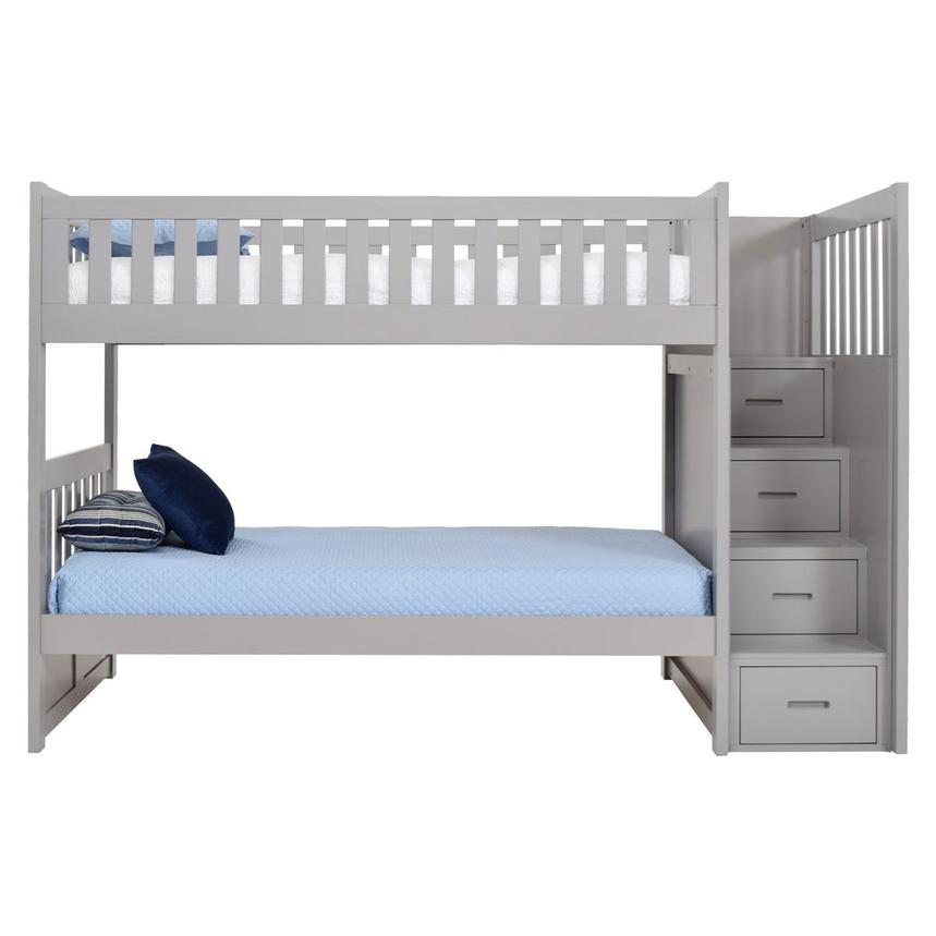 Balto Gray Twin Over Twin Bunk Bed w/Storage  main image, 1 of 7 images.