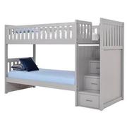 Balto Gray Twin Over Twin Bunk Bed w/Storage  alternate image, 4 of 7 images.