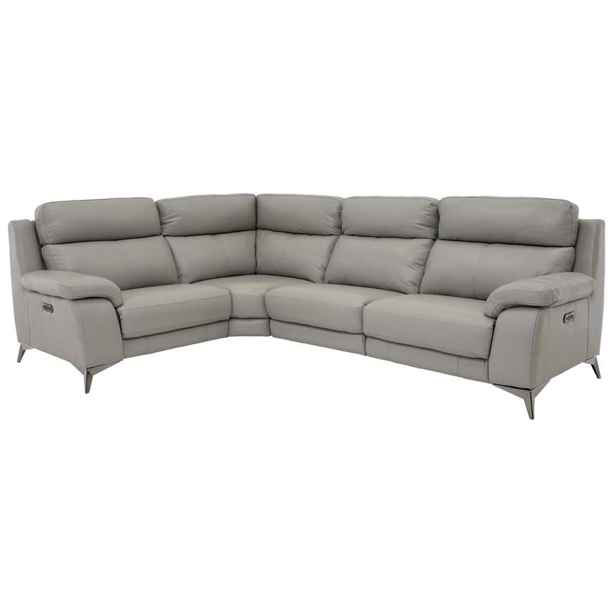 Barry Gray Leather Power Reclining Sectional with 4PCS/2PWR  main image, 1 of 12 images.