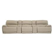 Cody Cream Home Theater Leather Seating with 5PCS/3PWR  main image, 1 of 10 images.