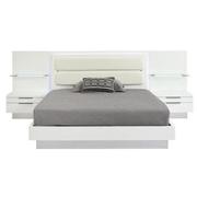 Ally White King Platform Bed w/Nightstands  alternate image, 4 of 17 images.