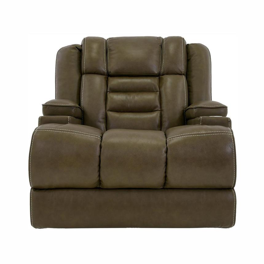 Damon Brown Leather Power Recliner  main image, 1 of 12 images.