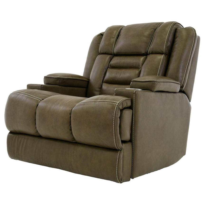 Damon Brown Leather Power Recliner  alternate image, 2 of 12 images.