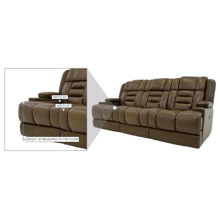 Damon Brown Leather Power Reclining Sofa  alternate image, 11 of 11 images.