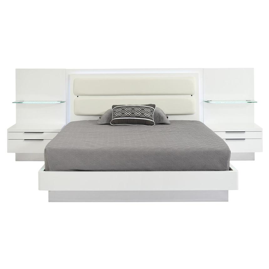 Ally White Queen Platform Bed W Nightstands