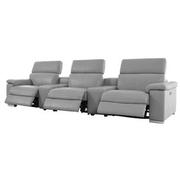 Charlie Light Gray Home Theater Leather Seating with 5PCS/3PWR  alternate image, 3 of 14 images.
