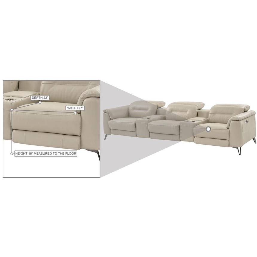 Anabel Cream Home Theater Leather Seating with 5PCS/3PWR  alternate image, 12 of 13 images.