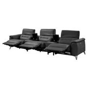 Anabel Gray Home Theater Leather Seating with 5PCS/3PWR  alternate image, 4 of 12 images.