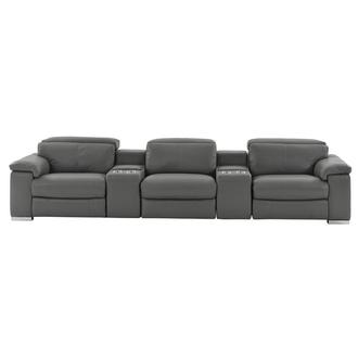 Charlie Gray Home Theater Leather Seating with 5PCS/3PWR