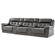 Stallion Gray Home Theater Leather Seating with 5PCS/3PWR  alternate image, 2 of 9 images.