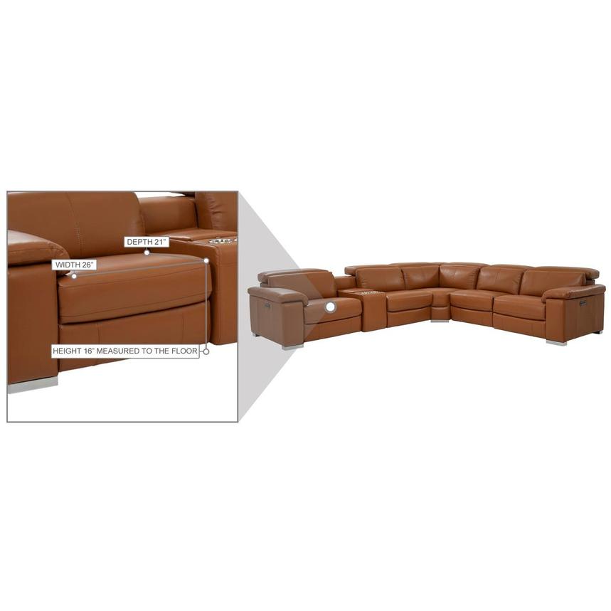 Charlie Tan Leather Power Reclining Sectional with 6PCS/3PWR  alternate image, 11 of 11 images.