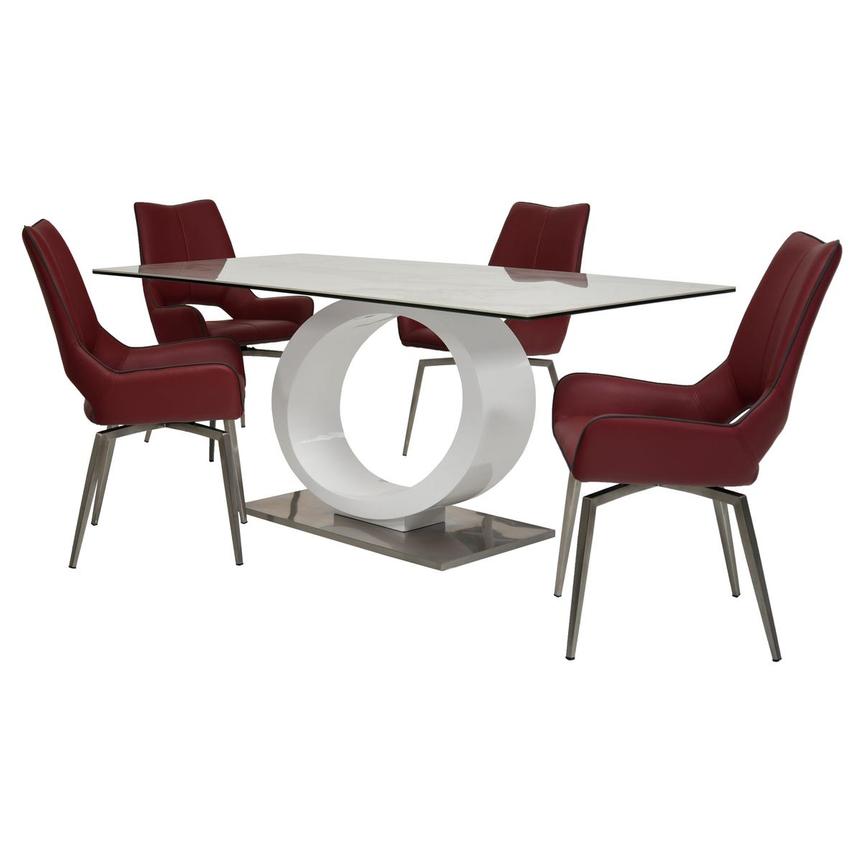 Fenti/Kalia Red 5-Piece Dining Set  main image, 1 of 14 images.