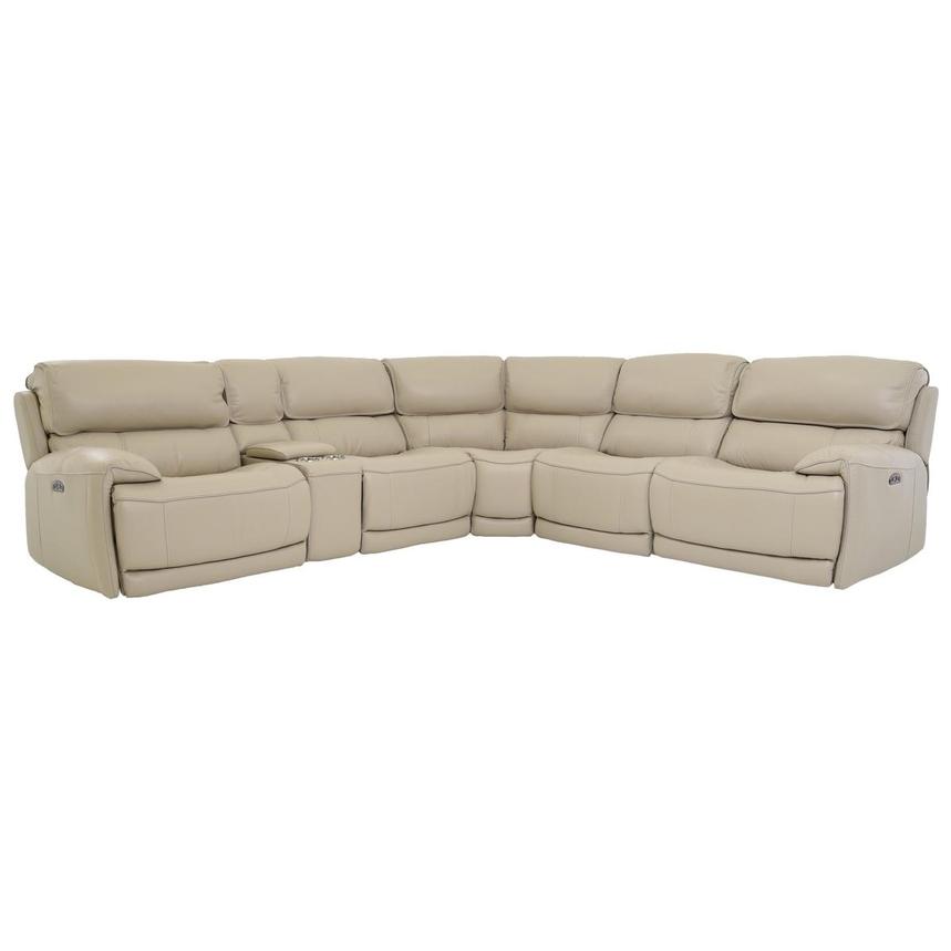 Cody Cream Leather Power Reclining Sectional with 6PCS/3PWR  main image, 1 of 8 images.