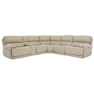 Cody Cream Leather Power Reclining Sectional with 6PCS/3PWR