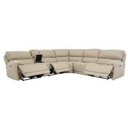 Cody Cream Leather Power Reclining Sectional with 6PCS/3PWR  alternate image, 2 of 8 images.