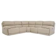 Cody Cream Leather Power Reclining Sectional with 5PCS/2PWR  main image, 1 of 7 images.