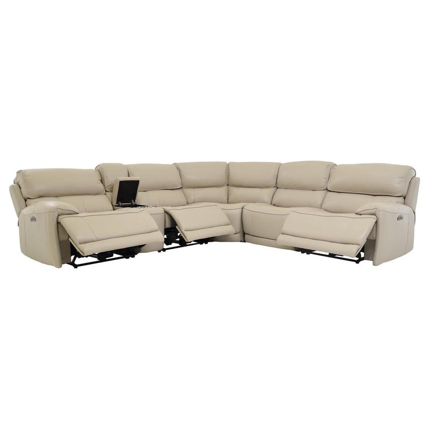 Cody Cream Leather Power Reclining Sectional with 6PCS/3PWR alternate image, 2 of 8 images.