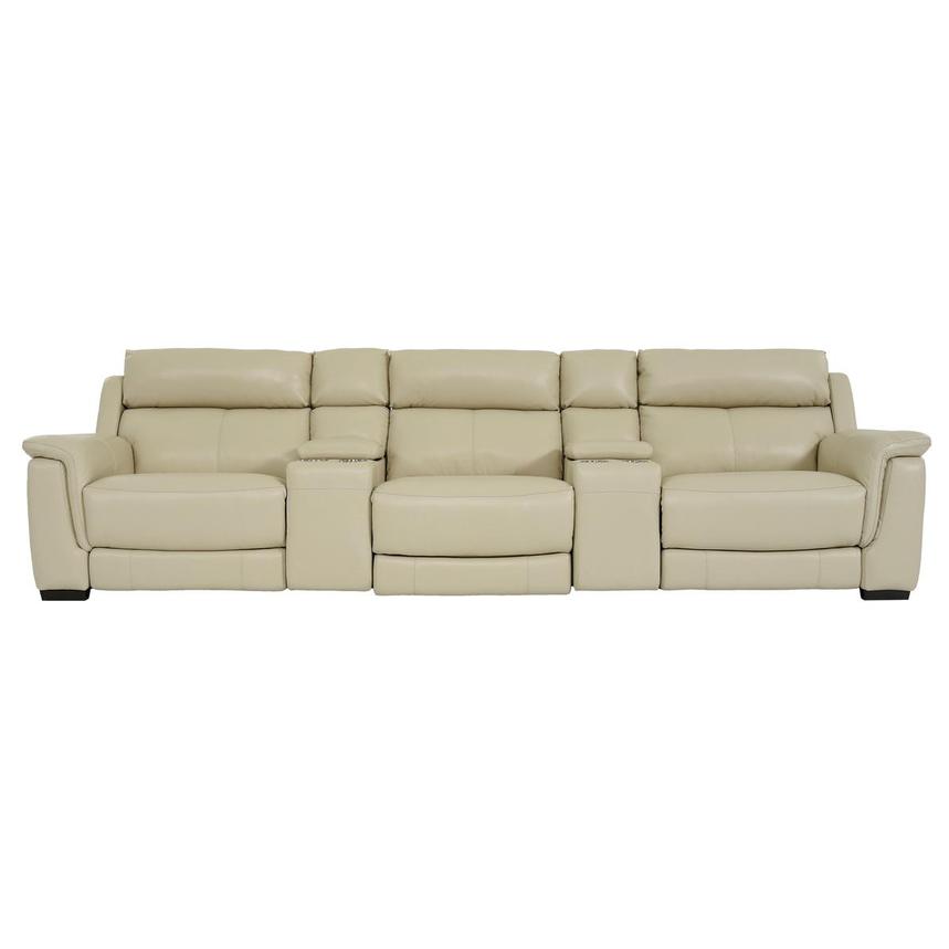 Amanda Cream Home Theater Leather Seating El Dorado Furniture
