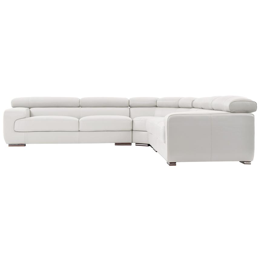 Grace White Leather Sectional Sofa  alternate image, 2 of 8 images.