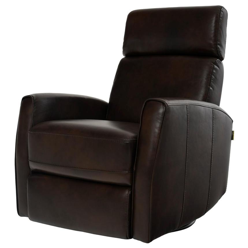 Lucca Brown Leather Power Glider Recliner  alternate image, 2 of 10 images.