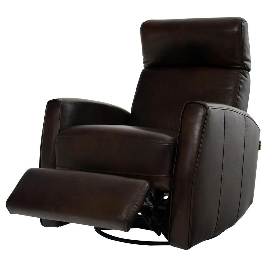 Lucca Brown Leather Power Recliner  alternate image, 3 of 10 images.