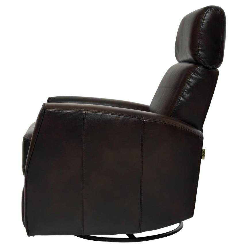 Lucca Brown Leather Power Swivel Glider Recliner alternate image, 4 of 10 images.