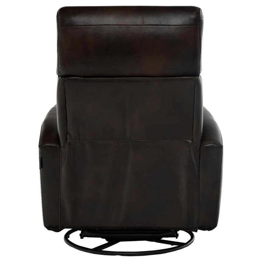 Lucca Brown Leather Power Swivel Glider Recliner  alternate image, 6 of 10 images.