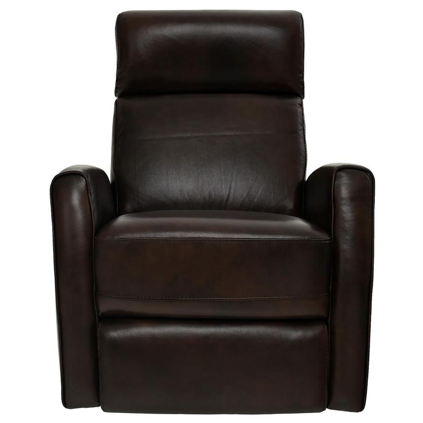 Lucca Brown Leather Power Swivel Glider Recliner  main image, 1 of 10 images.