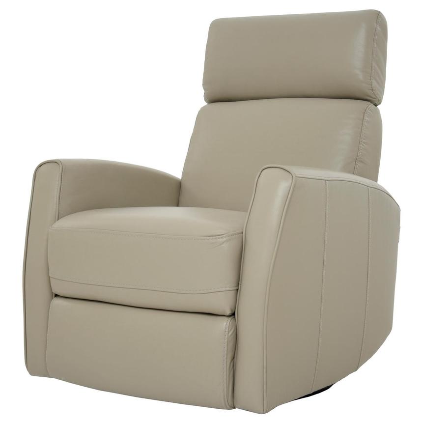Lucca Cream Leather Power Recliner El, Power Recliners Leather