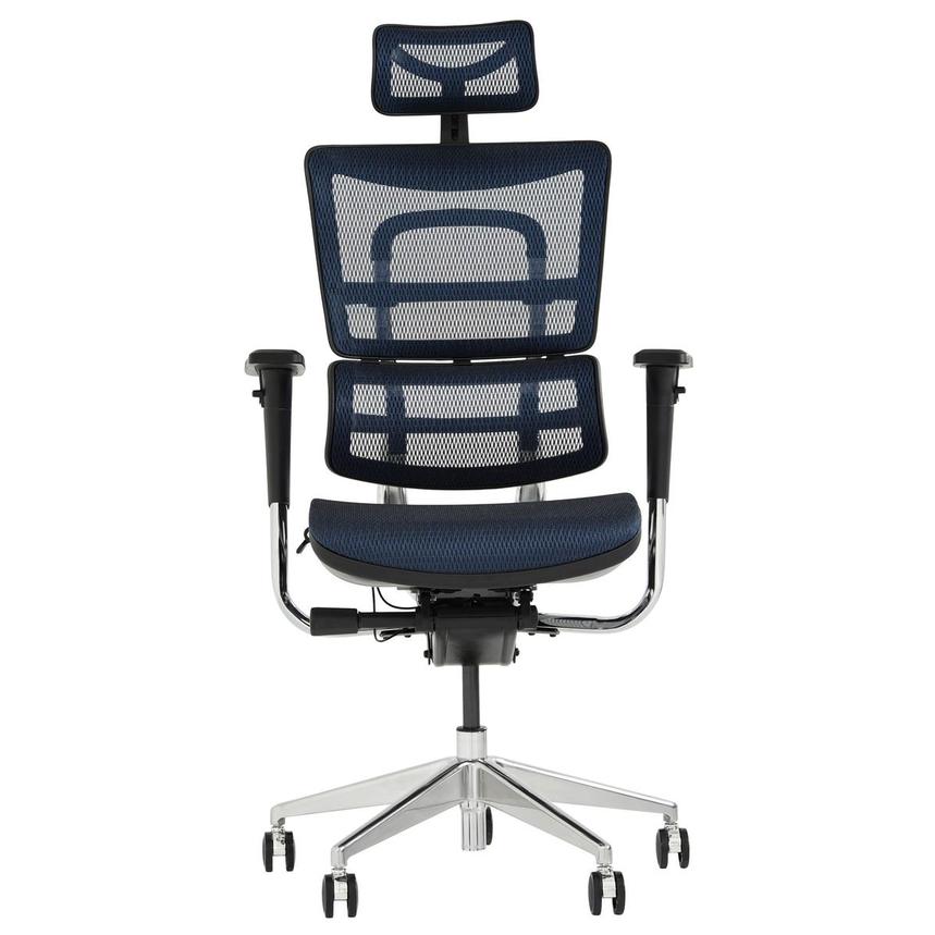 Arsenio Blue High Back Desk Chair  alternate image, 3 of 14 images.