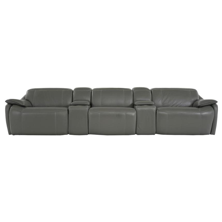 Austin Dark Gray Home Theater Leather Seating with 5PCS/2PWR  main image, 1 of 10 images.